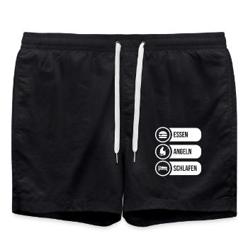 Angler Angeln - Badeshorts - Schwarz - Vorne - AI Model Male 185 light (185cm)