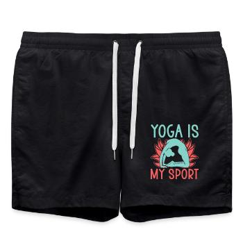 Le yoga est mon sport Funny Yoga - Short de bain - noir - Devant - AI Model Male 185 light (185cm)