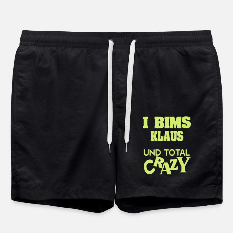 Klaus als Spruch - Badeshorts - Schwarz