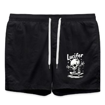 Skateur Skeleton Lucifer Diablement cool sur la route - Short de bain - noir - Devant - AI Model Male 185 light (185cm)