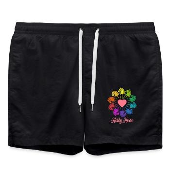 Cheval de loisir - Cheval de loisir - Equitation - Arc-en-ciel - Short de bain - noir - Devant - AI Model Male 185 light (185cm)