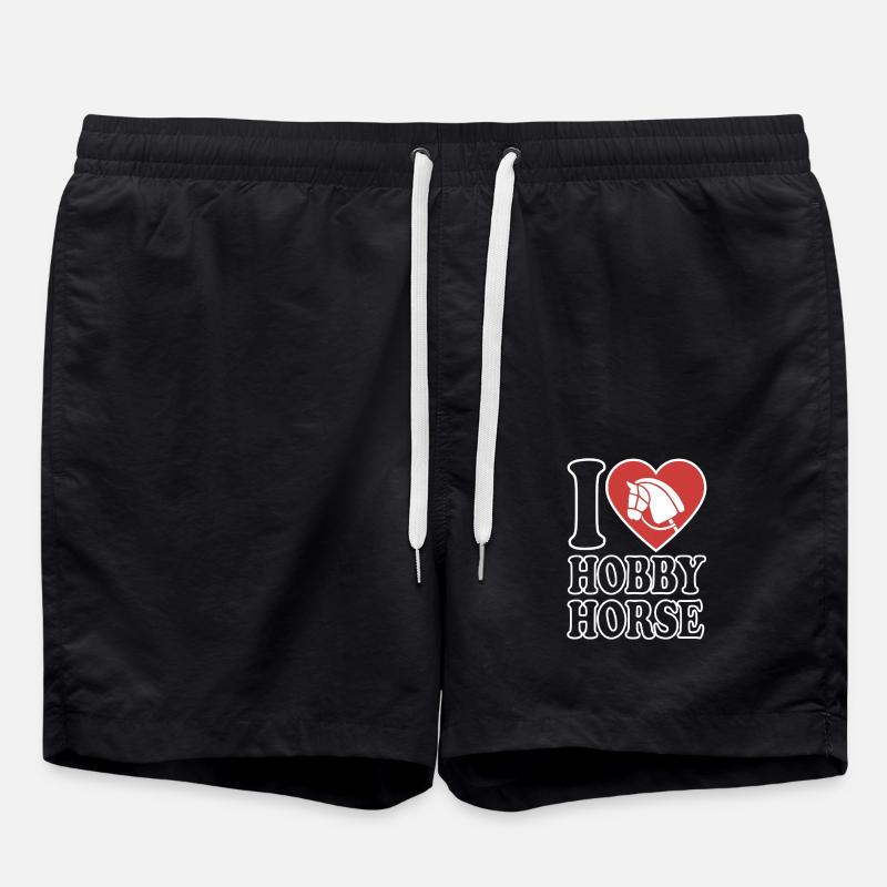 J’aime hobby cheval - Coeur - Hobby - Short de bain - noir