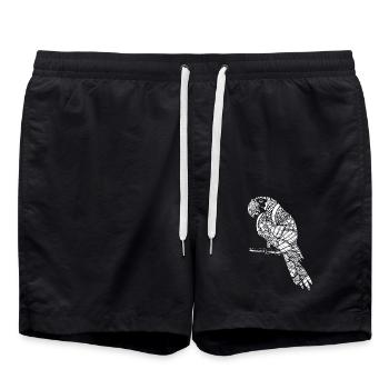 Parrot Parrot Floral Pattern - Swim Trunks - black - Front - AI Model Male 185 light (185cm)