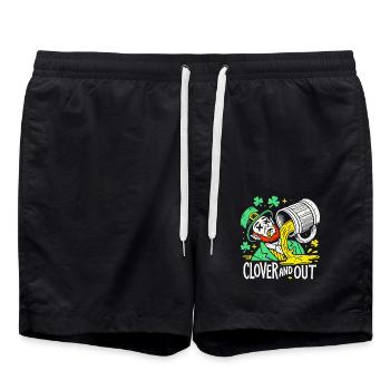 clover and out St. Patrick's Day Spaß - Badeshorts - Schwarz - Vorne - AI Model Male 185 light (185cm)