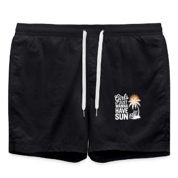 Girls just want to have su n - Swim Trunks - black - Front - AI Model Male 185 light (185cm)