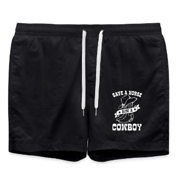 Sauvez un cheval, montez un cow-boy - Spruch - Short de bain - noir - Devant - AI Model Male 185 light (185cm)