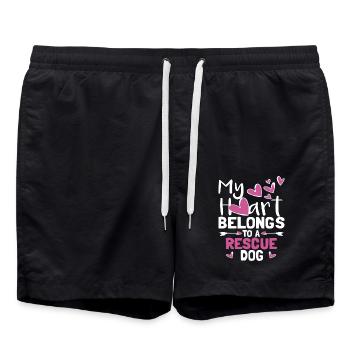 My Heart Belongs To A Rescue Dog - Swim Trunks - black - Front - AI Model Male 185 light (185cm)