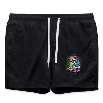 DJ Unicorn Music Rainbow Style Headphones - Swim Trunks - black - Front - AI Model Male 185 light (185cm)