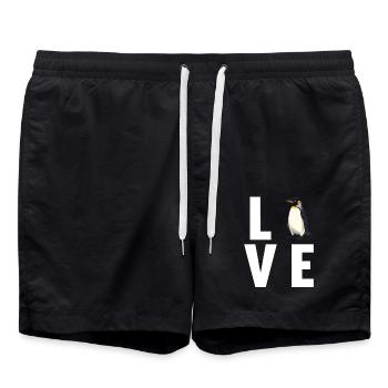 Pinguine Pinguin - Badeshorts - Schwarz - Vorne - AI Model Male 185 light (185cm)