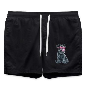 Schnauzer - Badeshorts - Schwarz - Vorne - AI Model Male 185 light (185cm)