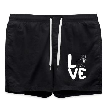 Border Collie - Swim Trunks - black - Front - AI Model Male 185 light (185cm)