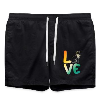 Border Collie - Swim Trunks - black - Front - AI Model Male 185 light (185cm)