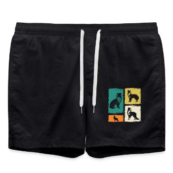 Border Collie - Swim Trunks - black - Front - AI Model Male 185 light (185cm)
