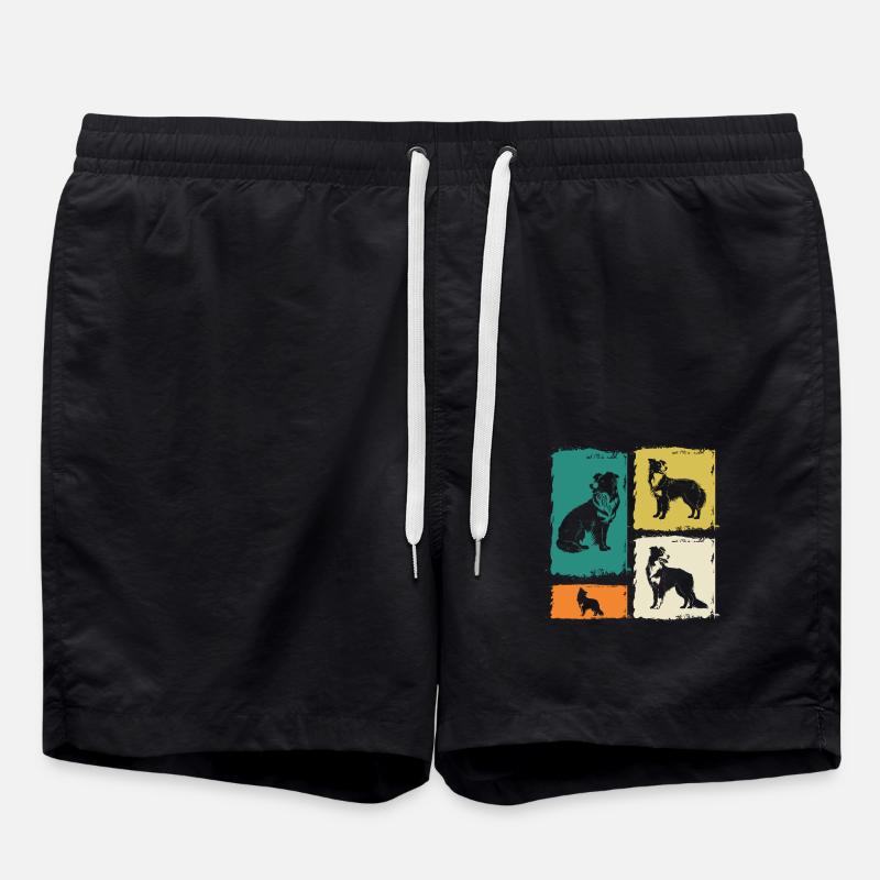 Border Collie - Badeshorts - Schwarz