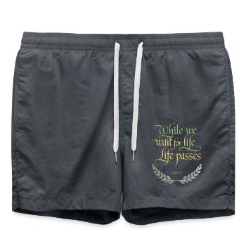 Seneca | While We Wait for Life, Life Passes - Swim Trunks - anthracite - Front - AI Model Male 185 light (185cm)