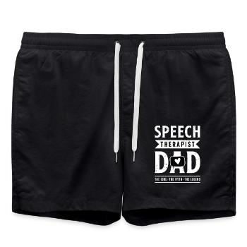 Orthophoniste Papa L’idole Le physiothérapeute - Short de bain - noir - Devant - AI Model Male 185 light (185cm)