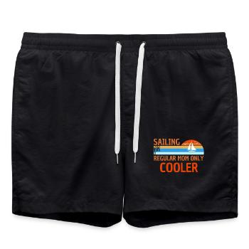 Segelmama Segeln Mutter Segler Mom - Badeshorts - Schwarz - Vorne - AI Model Male 185 light (185cm)