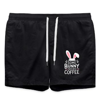Easter Coffee Saying Coffee Easter Bunny - Swim Trunks - black - Front - AI Model Male 185 light (185cm)