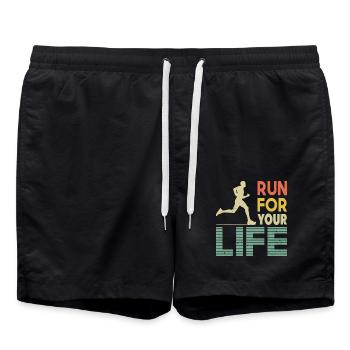 Running Run for Your Life Cadeaux pour marathoniens - Short de bain - noir - Devant - AI Model Male 185 light (185cm)