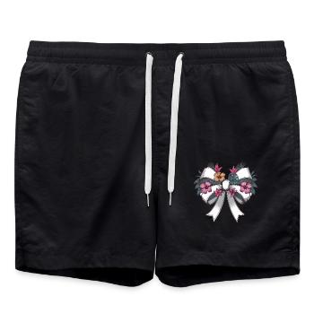 Arc floral élégant avec une touche tropicale - Short de bain - noir - Devant - AI Model Male 185 light (185cm)