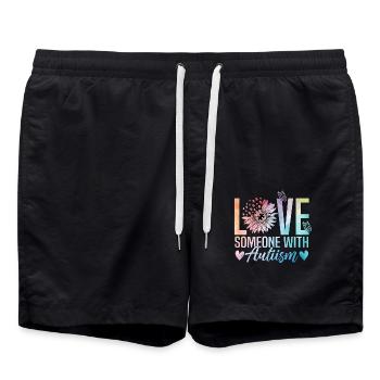 Aimer quelqu’un avec l’autisme - Short de bain - noir - Devant - AI Model Male 185 light (185cm)