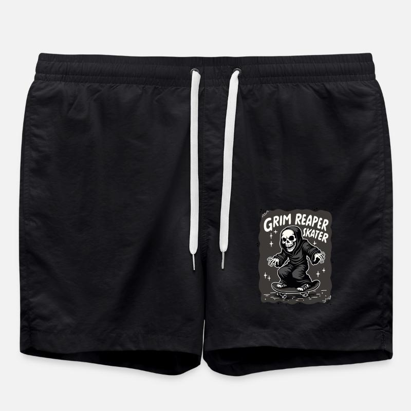 Skateboarding Sensenmann – Grim Reaper Style - Badeshorts - Schwarz