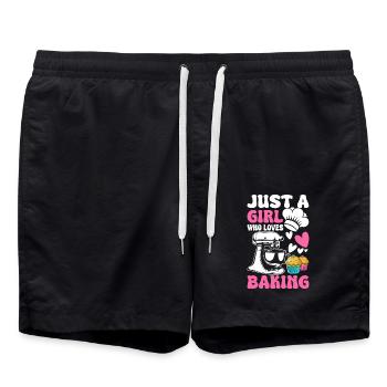 Backen Bäcker Bäckerei - Badeshorts - Schwarz - Vorne - AI Model Male 185 light (185cm)