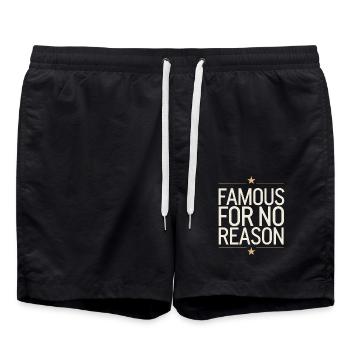 Famous For No Reason Social Media Influencer Viral - Swim Trunks - black - Front - AI Model Male 185 light (185cm)