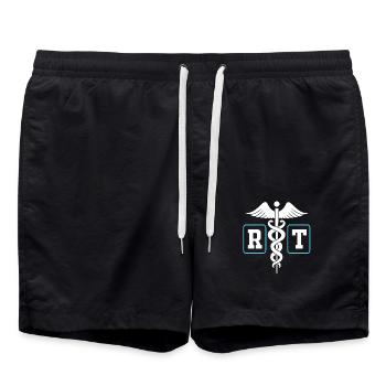breathing breathing oxygen - Swim Trunks - black - Front - AI Model Male 185 light (185cm)