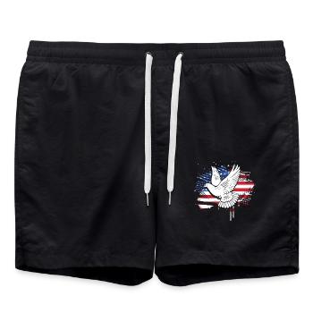 Pigeon Hunt Hunting Hunters - Swim Trunks - black - Front - AI Model Male 185 light (185cm)
