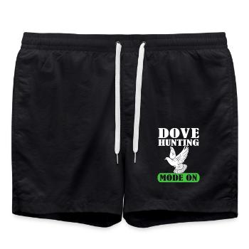 Taube Jagd Jäger Taubenjagd - Badeshorts - Schwarz - Vorne - AI Model Male 185 light (185cm)