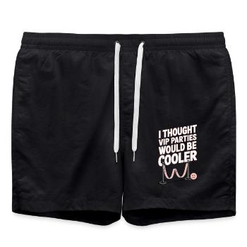 I Thought VIP Parties Would Be Cooler Irony VIP - Swim Trunks - black - Front - AI Model Male 185 light (185cm)