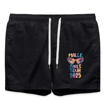 Malle Girls Tour 2025 - Badeshorts - Schwarz - Vorne - AI Model Male 185 light (185cm)