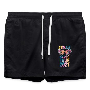 Malle Girls Tour 2027 - Badeshorts - Schwarz - Vorne - AI Model Male 185 light (185cm)