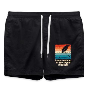 Poésie Slam Comptine Rébellion Slam Poésie - Short de bain - noir - Devant - AI Model Male 185 light (185cm)