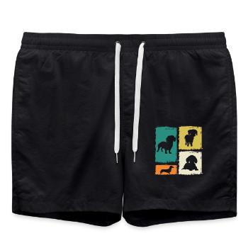 Chien teckel - Short de bain - noir - Devant - AI Model Male 185 light (185cm)