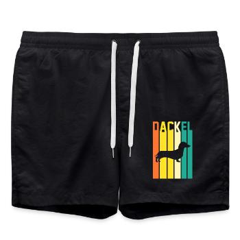 Chien teckel - Short de bain - noir - Devant - AI Model Male 185 light (185cm)