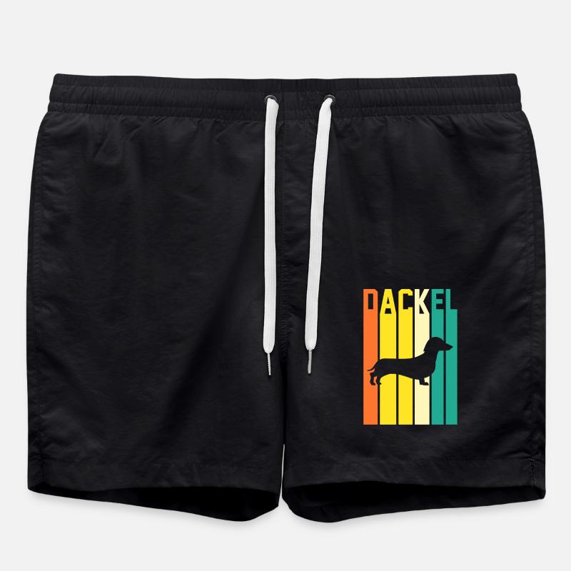 Hund Dackel - Badeshorts - Schwarz