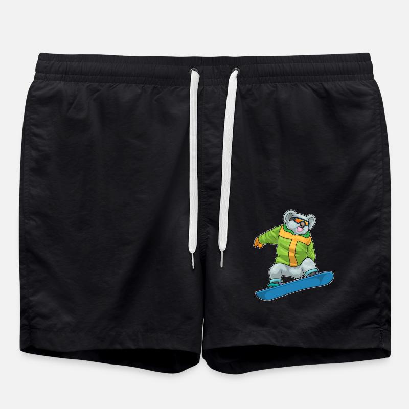 Koala Snowboarder Snowboard - Swim Trunks - black