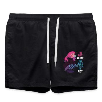 Just Piece Of Art Anime Girl Goth Kawaii Geschenk - Badeshorts - Schwarz - Vorne - AI Model Male 185 light (185cm)