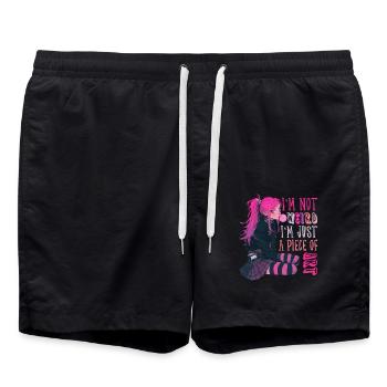 Just Piece Of Art Kawaii Anime Girl Goth Gift - Swim Trunks - black - Front - AI Model Male 185 light (185cm)