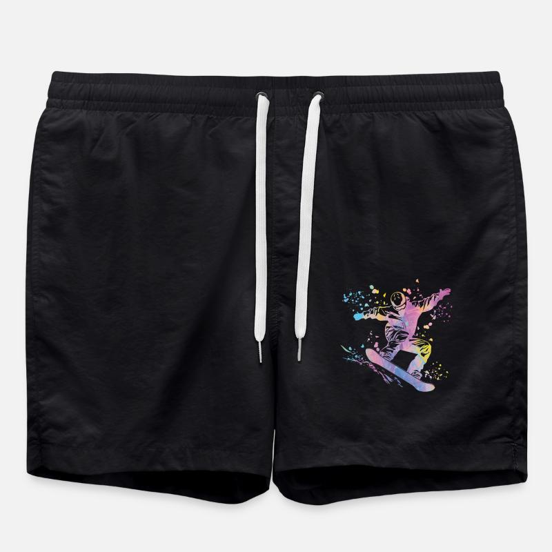 Snowboarder Snowboarding Snowboard - Short de bain - noir