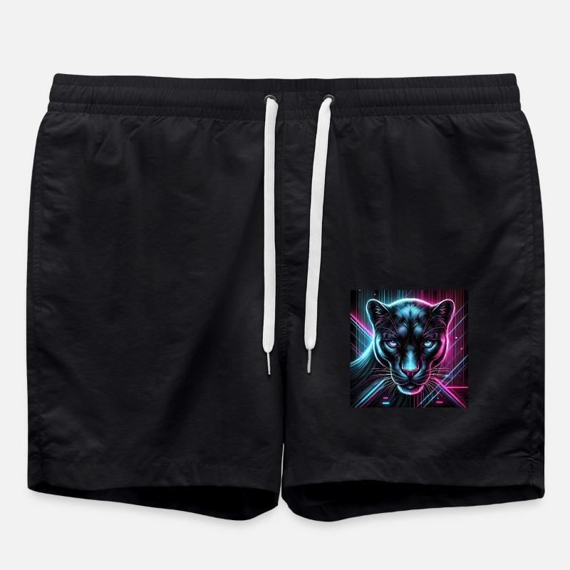 Cyberpunk Panther – Style néon - Short de bain - noir