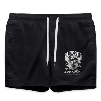 Béni à jamais Déclaration Colombe de la paix - Short de bain - noir - Devant - AI Model Male 185 light (185cm)