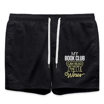 Book My Book Club Can Read The Wines - Swim Trunks - black - Front - AI Model Male 185 light (185cm)