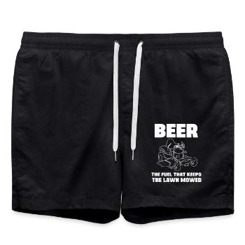 Beer The Fuel That Keeps The Lawn Mowed - Swim Trunks - black - Front - AI Model Male 185 light (185cm)