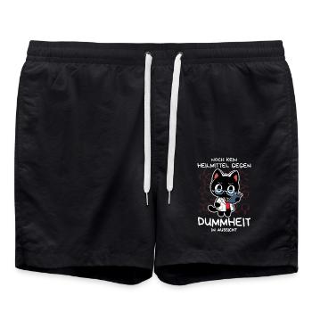 Zynische Forscherkatze – Wissenschaft ohne Gnade - Badeshorts - Schwarz - Vorne - AI Model Male 185 light (185cm)