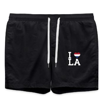 I Love LA Cool Wrong Flag Netherlands Lover USA - Swim Trunks - black - Front - AI Model Male 185 light (185cm)