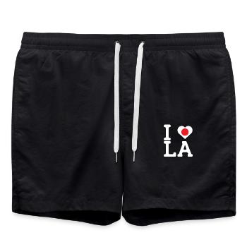 I Love LA Cool Wrong Flag Japan Lover Los Angeles - Swim Trunks - black - Front - AI Model Male 185 light (185cm)