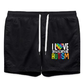 Autismus Puzzle - Liebe Eine Person Mit Autismus - Badeshorts - Schwarz - Vorne - AI Model Male 185 light (185cm)